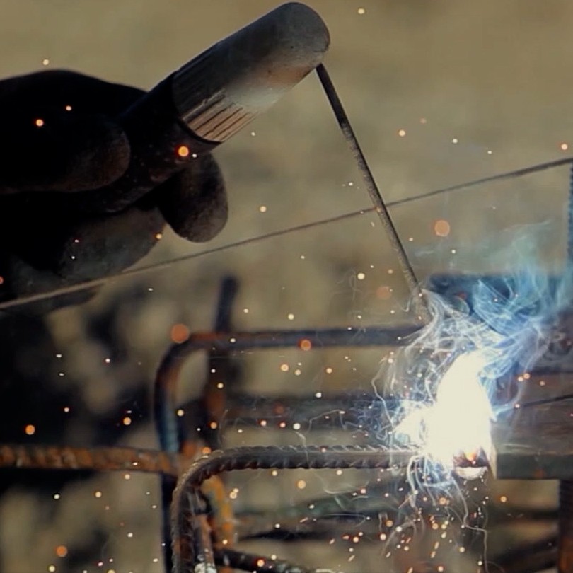 Soudure réalisée sur un chantier Ferreira Bâtiment.